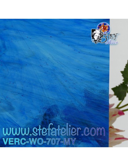 Verre "W" Mystic bleu lagon 707 WO environ 26x27cm