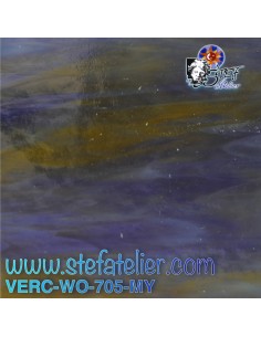 Verre "W" Mystic violet et ambre 27x26cm