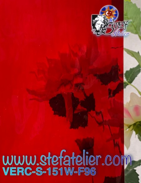 Verre S Watterglass rouge clair COE96 27x30cm