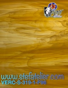 glass "S" beige and opaline medium COE96 30x30cm