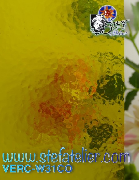 Glass "W" Corella lemon yellow ± 27x26cm