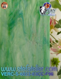 Verre Opalescent vert aqua/lime COE96