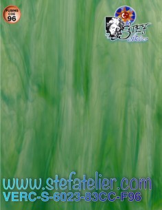 Verre Opalescent vert aqua/lime COE96