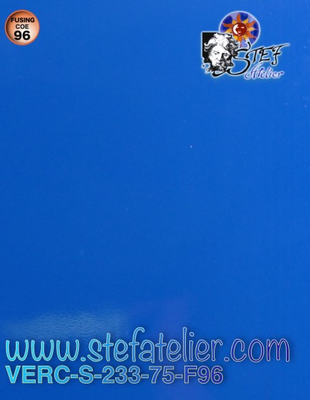 Glass "S" ocean blue opaque COE96 30x30cm