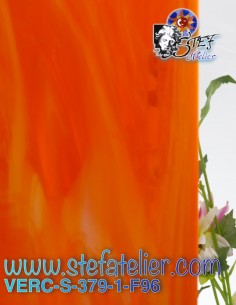 Verre "S" opalescent orange orange clair COE96 30x30cm