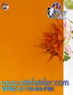 Verre "S" Artique Orange COE96  30x30cm