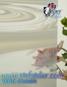 Verre "S"  baroque blanc sur clair