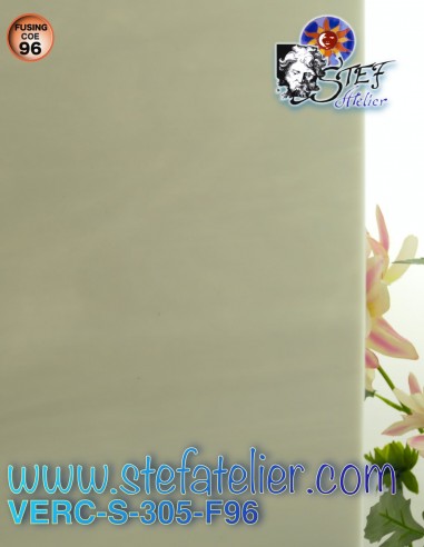 Verre "S" blanc bariolé très opaque 30x30cm COE96