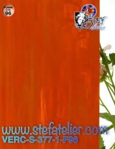 Verre "S" Orange clair et moyen opaque COE96 30X30cm