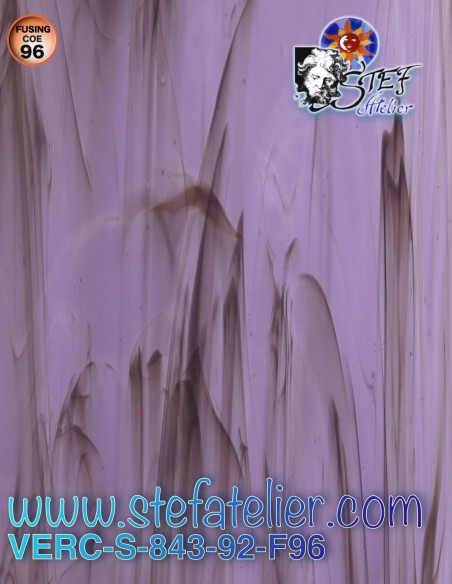 Glass "S" opal bluish purple COE96 30x30cm