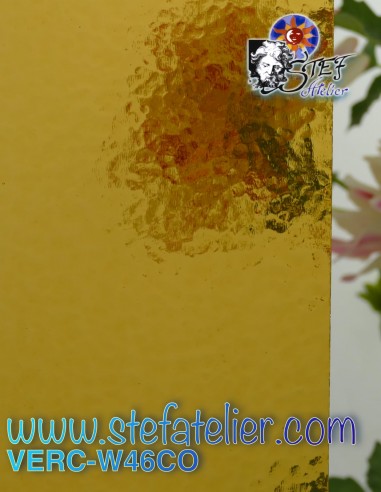 Verre "W" Cathédrale corella jaune moyen 26x27cm