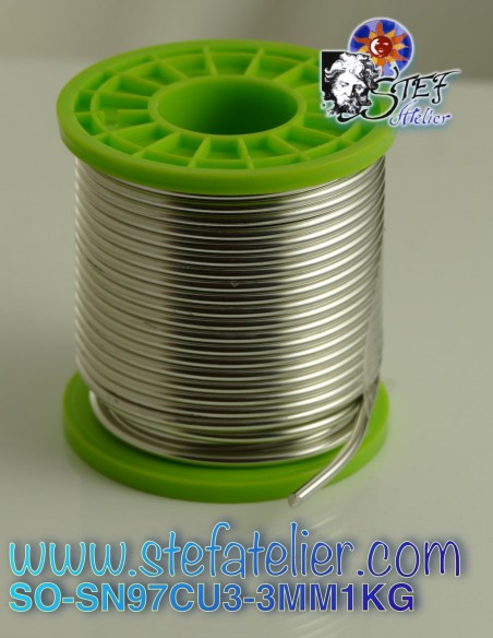 tin Sn97Cu3 3mm wire 1kg roll