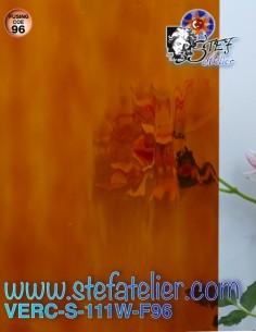 Glass "S" Dark orange Waterglass COE96 27x30cm