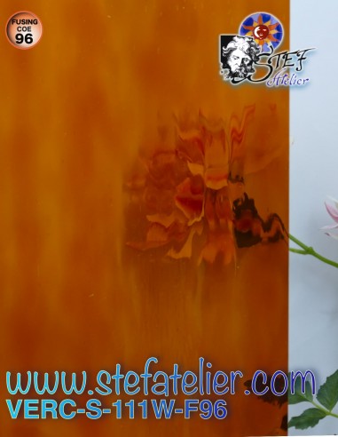 Verre "S" Orange foncé Waterglass COE96 27x30cm