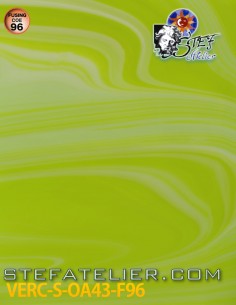 Glass "S" Opalart light green and lime green COE96 30x30cm