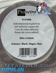 Copper PV tape 5,6mm cNoire 20mètres