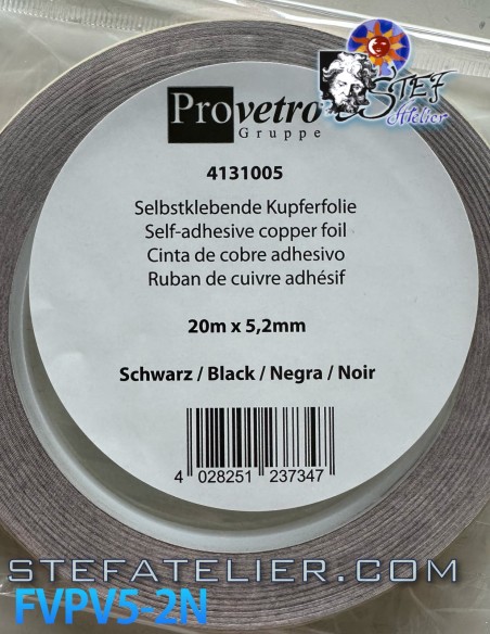 Copper PV tape 5.2mm cNoire 20mètres