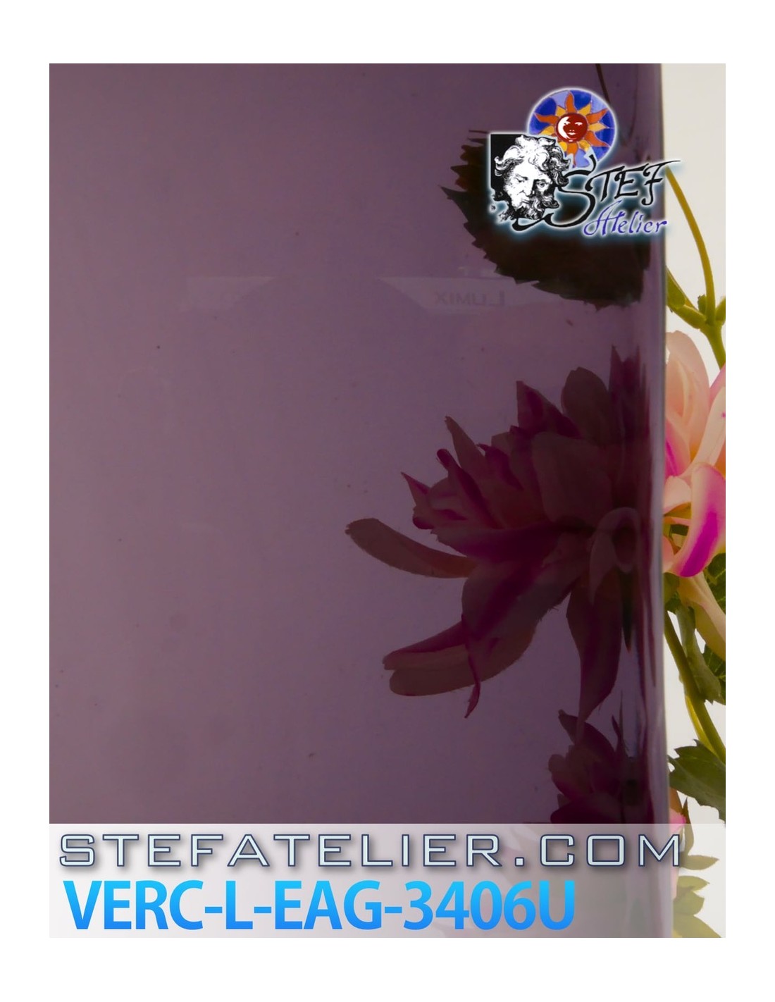 verre plaqué violet sur clair