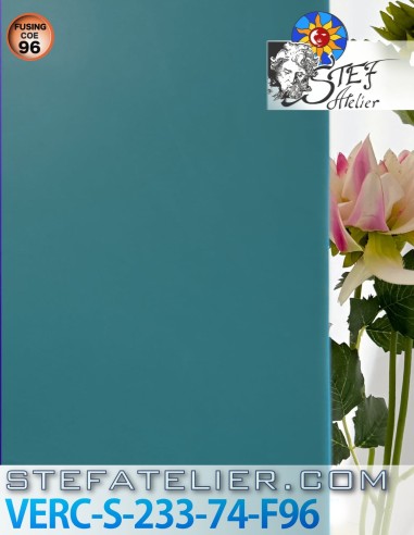 verre plat opaque turquoise clair pour vitrail tiffany et fusing