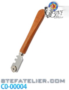 Silberschnitt Glass Cutter with Wooden Handle and Tungsten Carbide Head